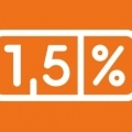 1,5% pomarańczowe tło